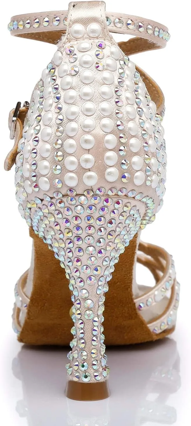 Hanfike Bridal High Heels for Wedding with Pearls Womens Evening Sandals