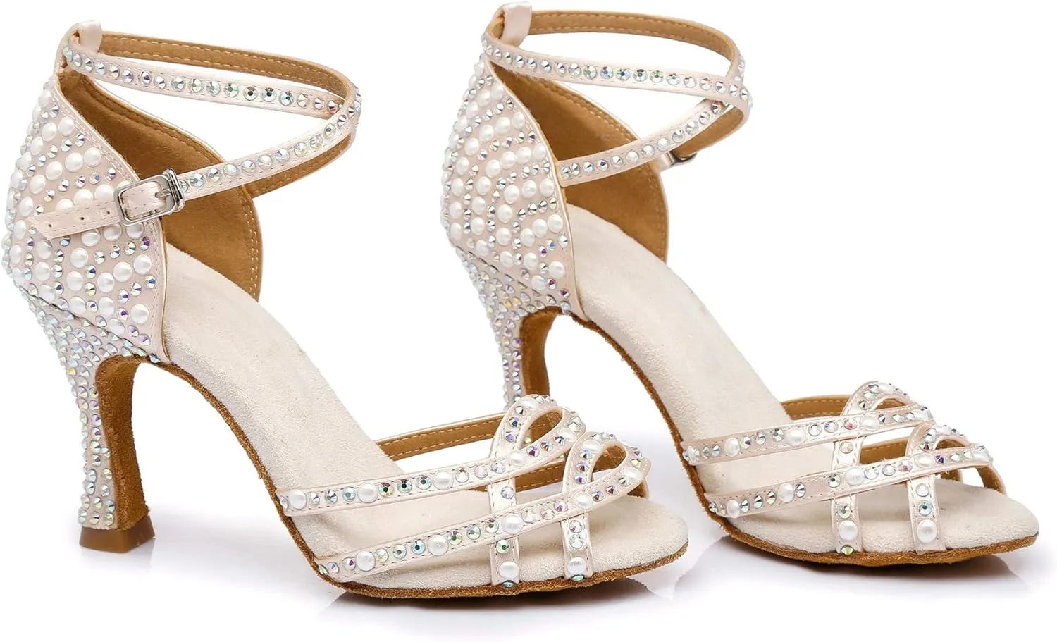 Hanfike Bridal High Heels for Wedding with Pearls Womens Evening Sandals