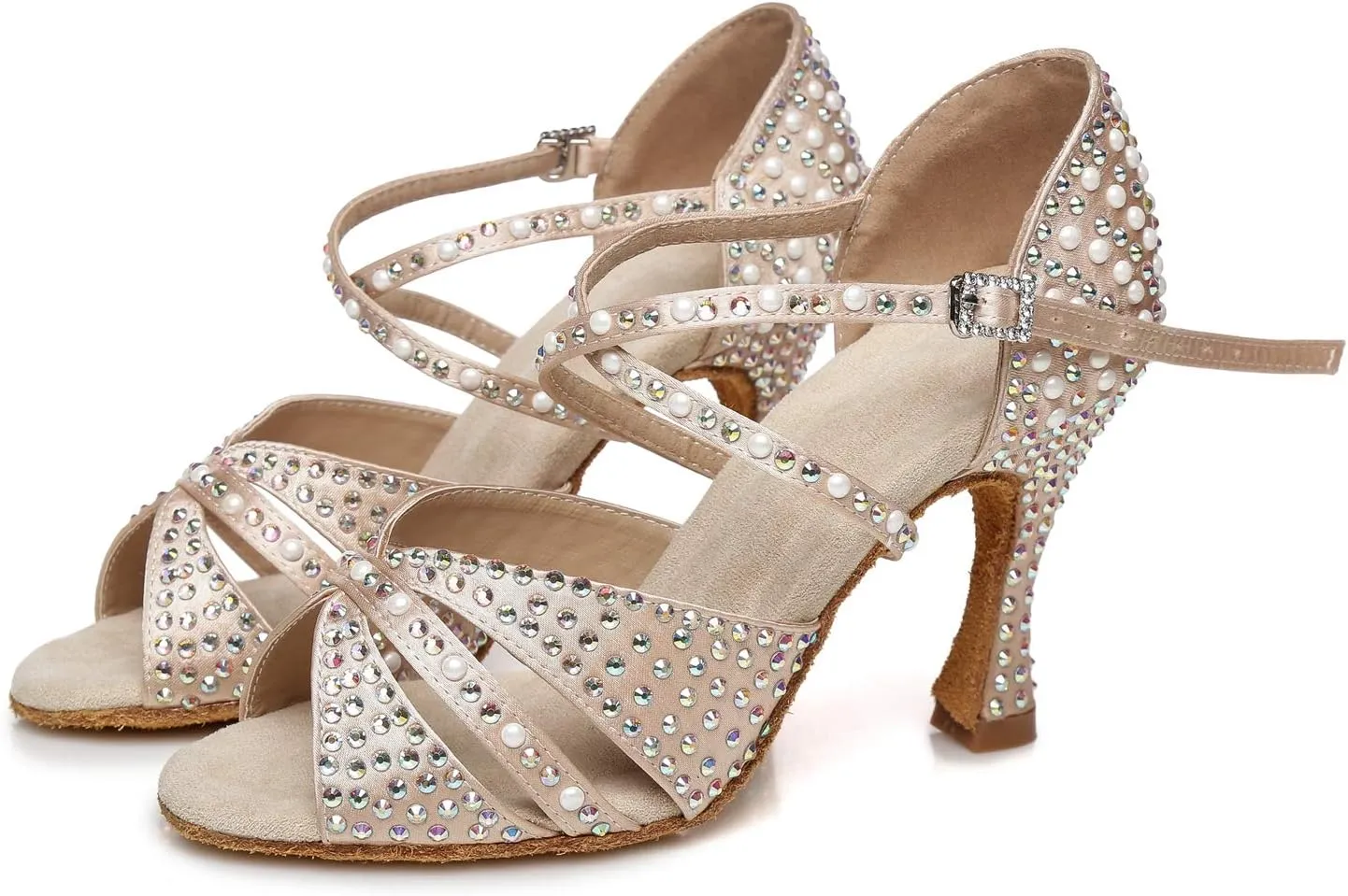 Hanfike Bridal High Heels for Wedding with Pearls Womens Evening Sandals