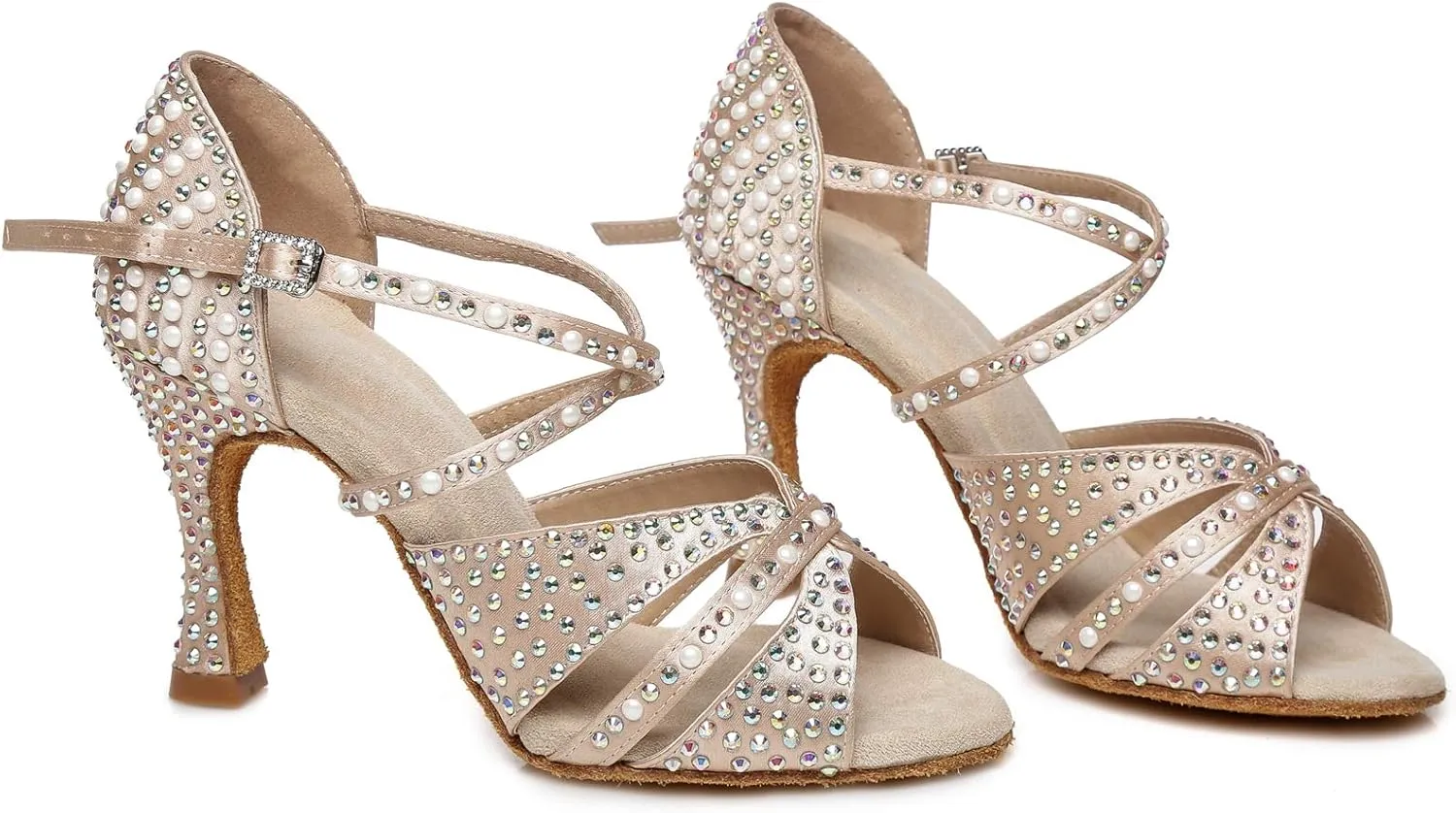 Hanfike Bridal High Heels for Wedding with Pearls Womens Evening Sandals