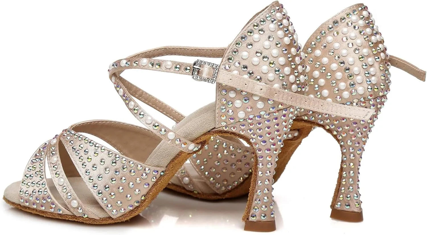 Hanfike Bridal High Heels for Wedding with Pearls Womens Evening Sandals
