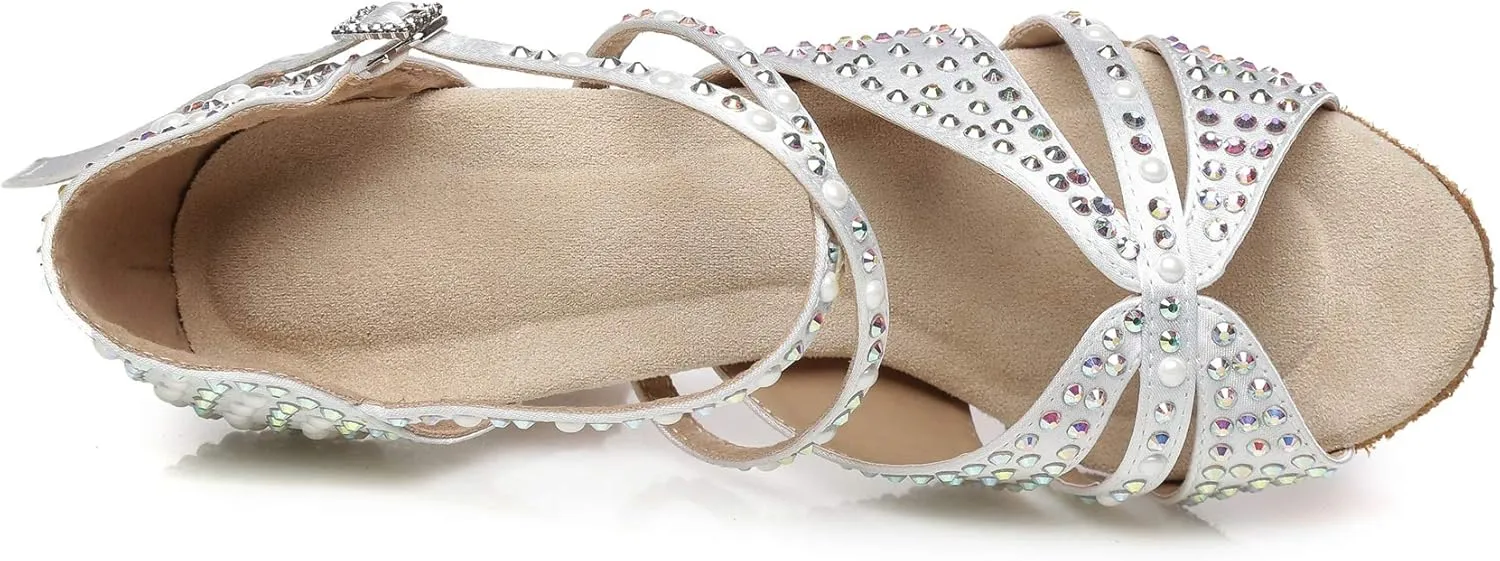 Hanfike Bridal High Heels for Wedding with Pearls Womens Evening Sandals