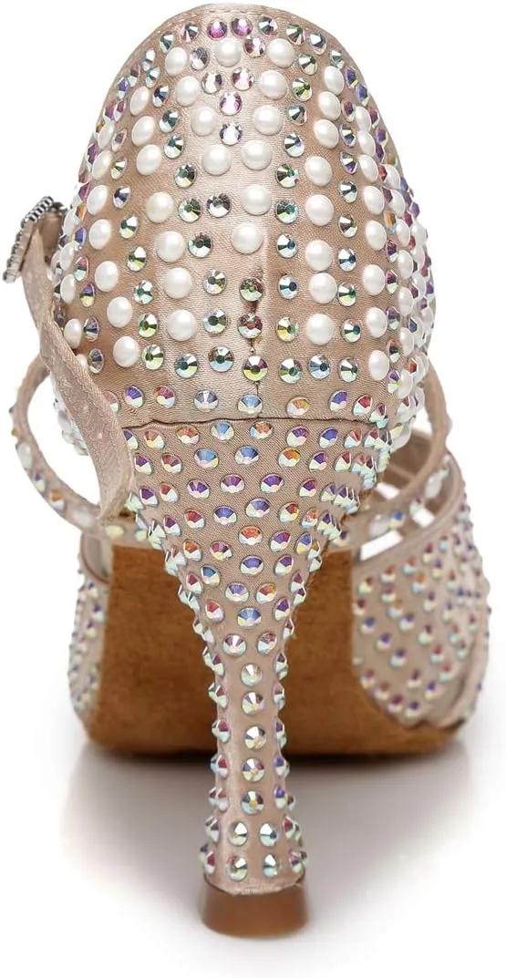 Hanfike Bridal High Heels for Wedding with Pearls Womens Evening Sandals