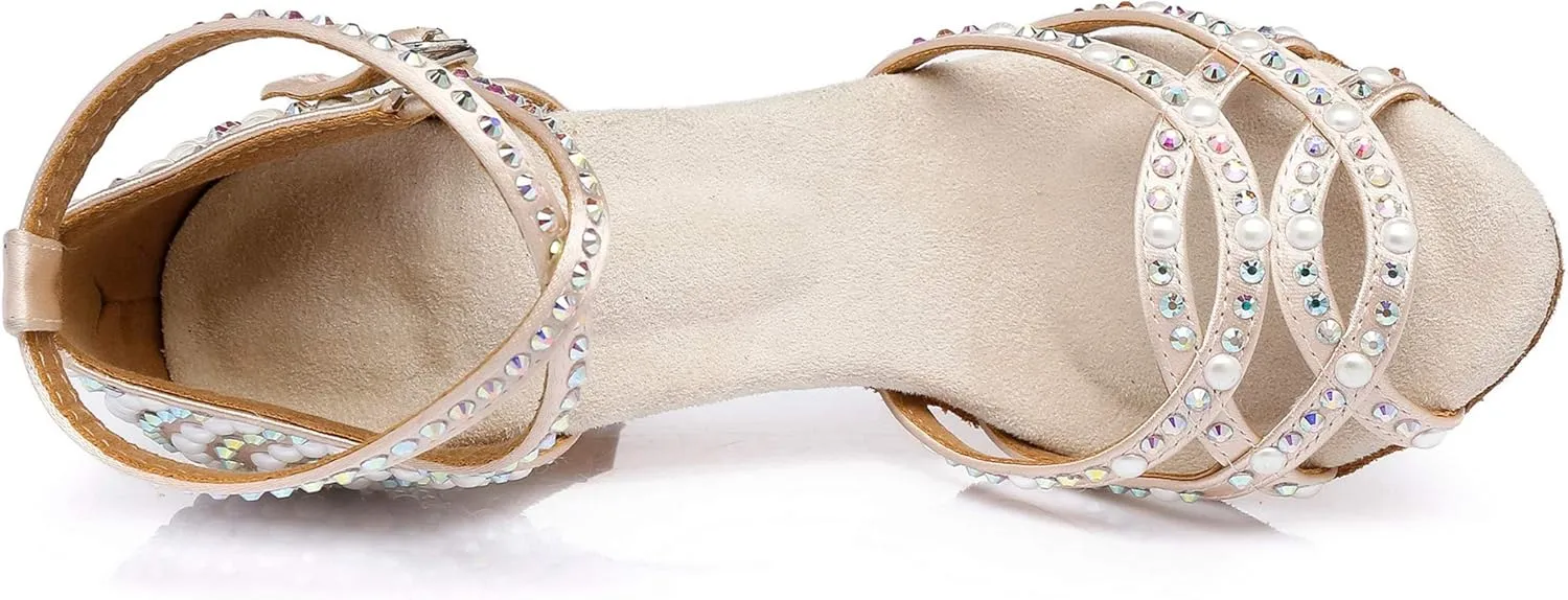 Hanfike Bridal High Heels for Wedding with Pearls Womens Evening Sandals