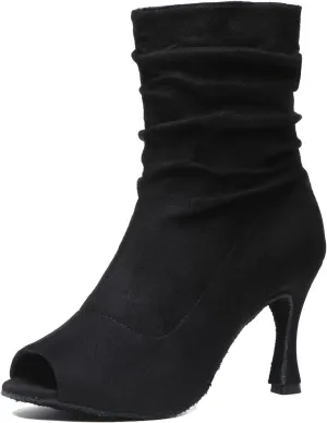 Hanfike Womens Peep Toe Boot Lace-up Fashion Party Booties Heels