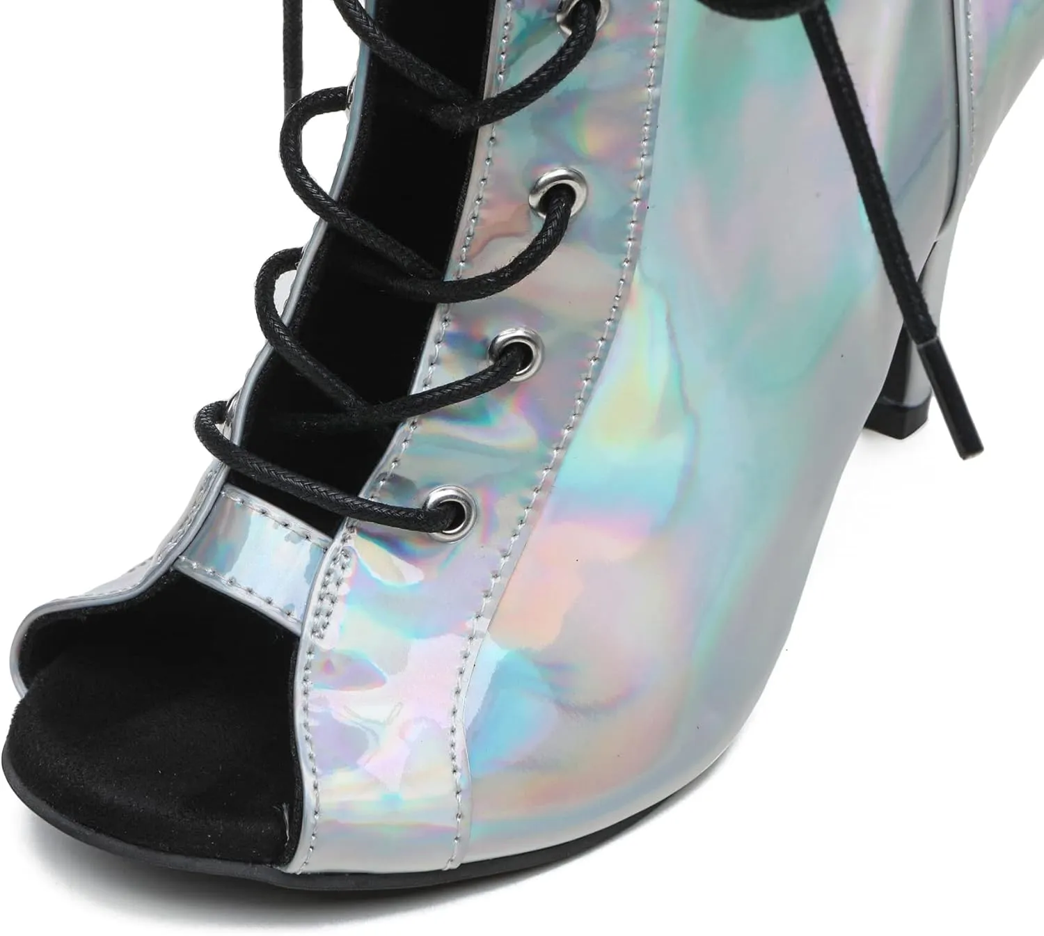 Hanfike Womens Peep Toe Boot Lace-up Fashion Party Booties Heels