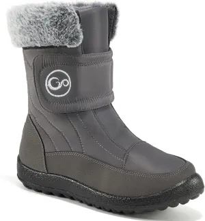 HARENCE Girls Boys Snow Boots: Comfortable Warm Fur Lined Toddler Winter Boot Hook Loop Outdoor Waterproof Slip on Boots for Kids