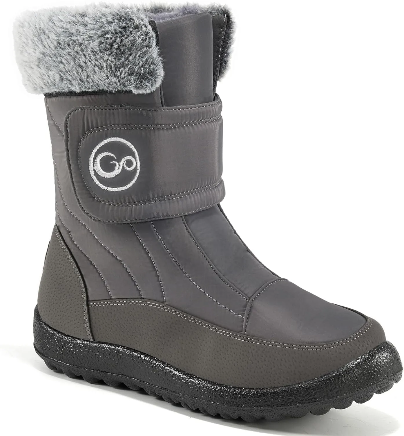 HARENCE Girls Boys Snow Boots: Comfortable Warm Fur Lined Toddler Winter Boot Hook Loop Outdoor Waterproof Slip on Boots for Kids