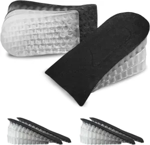 Heel Lift Inserts – Detachable 3-Layer Height Increase Insoles with Invisible Heel Lifts & Gel Cushioning for Men & Women (2 Pairs)