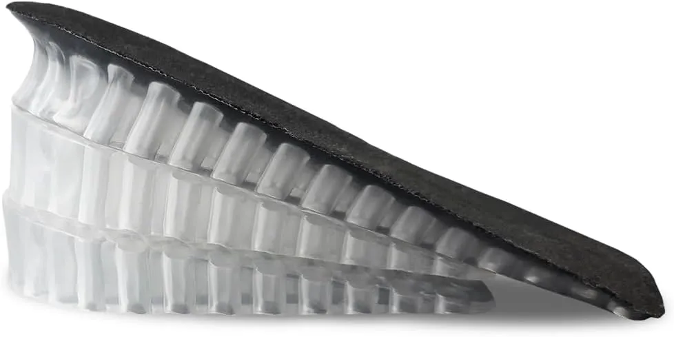 Heel Lift Inserts – Detachable 3-Layer Height Increase Insoles with Invisible Heel Lifts & Gel Cushioning for Men & Women (2 Pairs)