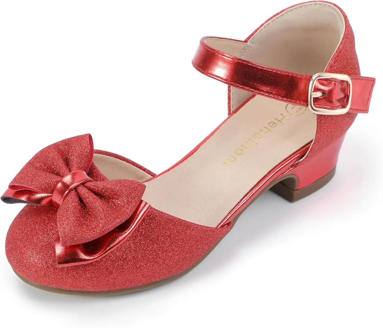 Hehainom Girls Dress Shoes Toddler Closed Toe Flower Girl Heels for Party Wedding Princess Shoes