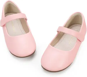 Hehainom Toddler Girls Flats Mary Jane Flower Girl Dress Shoes School Wedding Party Shoes