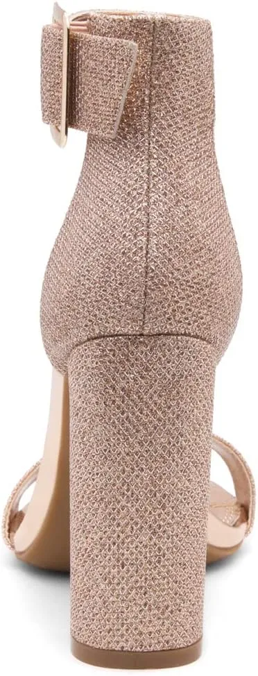 Herstyle Rumors Women's High Heels Open Toe Chunky Block Heeled Sandals with Ankle Strap – Dressy Strappy Heels for Prom Wedding Office, and Party