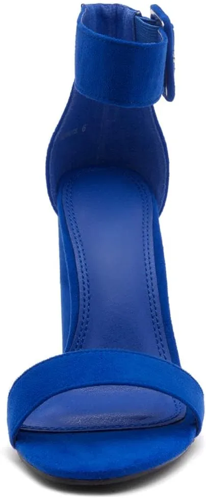 Herstyle Rumors Women's High Heels Open Toe Chunky Block Heeled Sandals with Ankle Strap – Dressy Strappy Heels for Prom Wedding Office, and Party