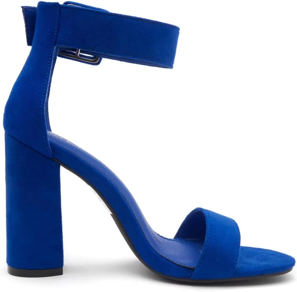 Herstyle Rumors Women's High Heels Open Toe Chunky Block Heeled Sandals with Ankle Strap – Dressy Strappy Heels for Prom Wedding Office, and Party
