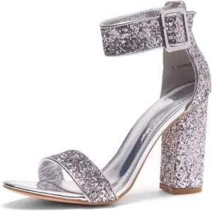 Herstyle Rumors Women's High Heels Open Toe Chunky Block Heeled Sandals with Ankle Strap – Dressy Strappy Heels for Prom Wedding Office, and Party