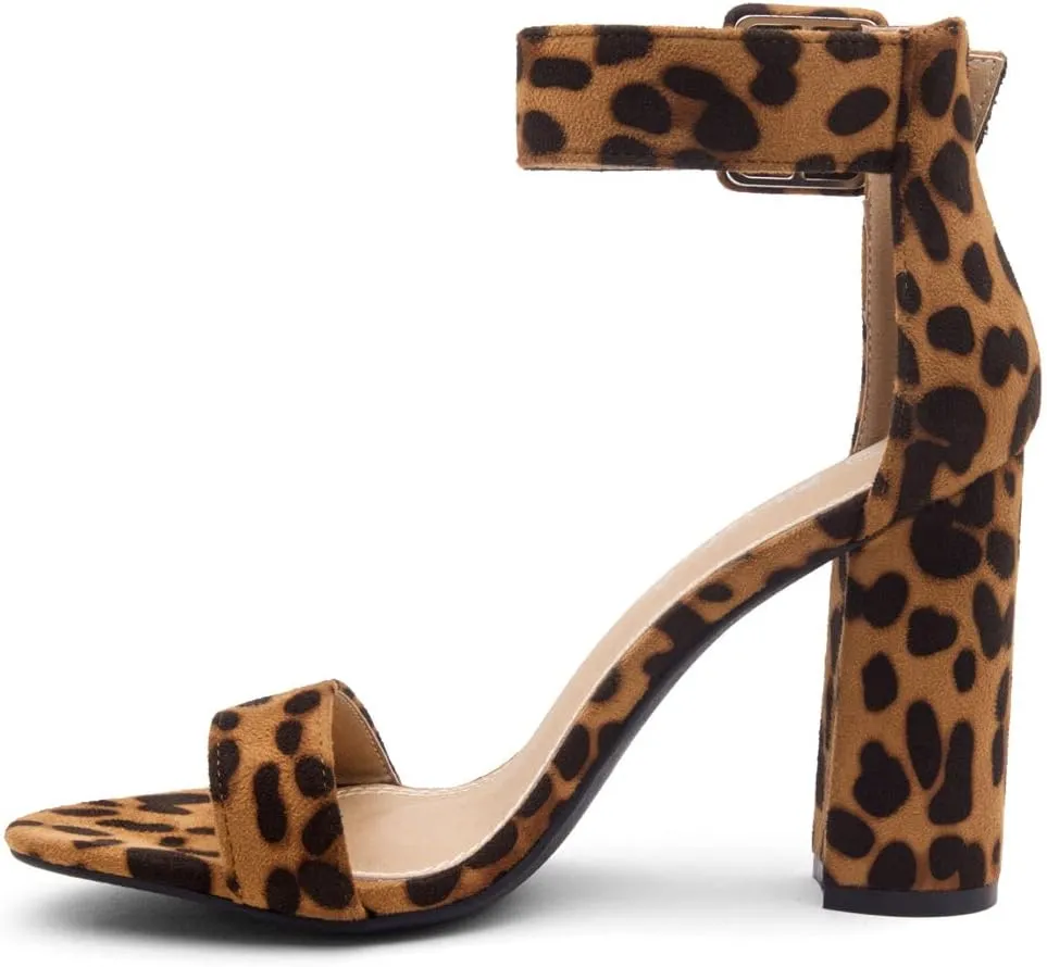 Herstyle Rumors Women's High Heels Open Toe Chunky Block Heeled Sandals with Ankle Strap – Dressy Strappy Heels for Prom Wedding Office, and Party
