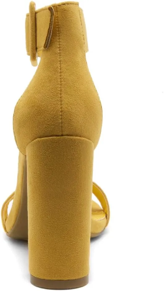 Herstyle Rumors Women's High Heels Open Toe Chunky Block Heeled Sandals with Ankle Strap – Dressy Strappy Heels for Prom Wedding Office, and Party