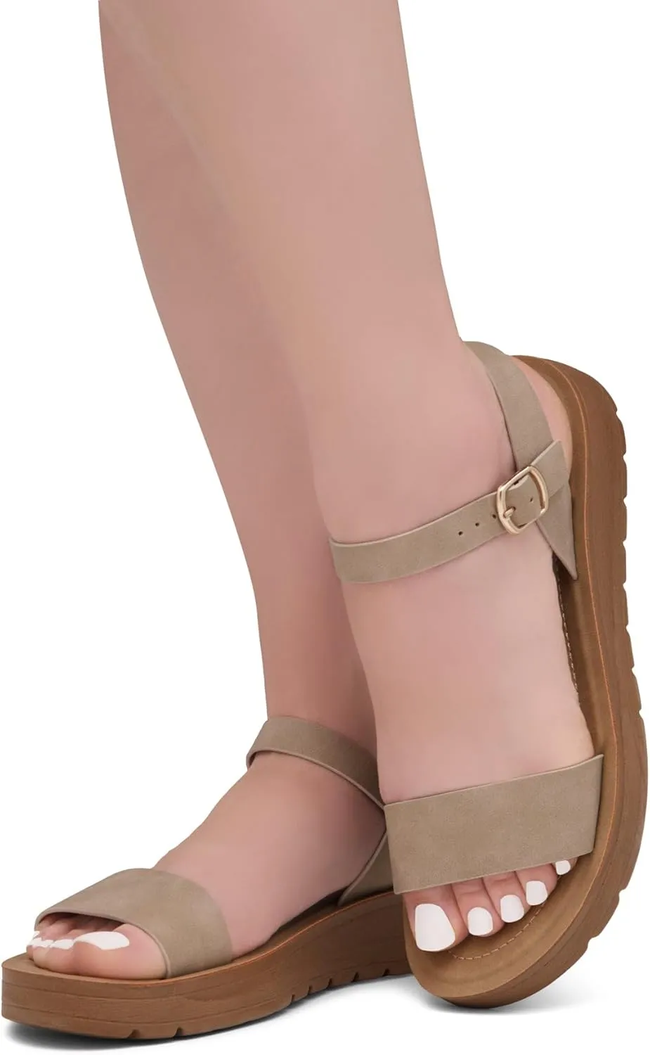 Herstyle Women’s Flat Sandals – One Band Ankle Strap Dressy Casual Sandals with Cushioned Footbed | Comfortable Open Toe Walking Shoes for Summer & Daily Wear