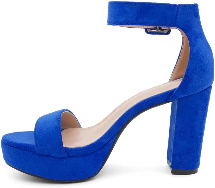 Herstyle Women's Platform Heels - 4 Inch Chunky Block Heeled Sandals with Ankle Strap, Open Toe Strappy Heels, Dress Pumps for Wedding, Prom & Party, Trendy 2025