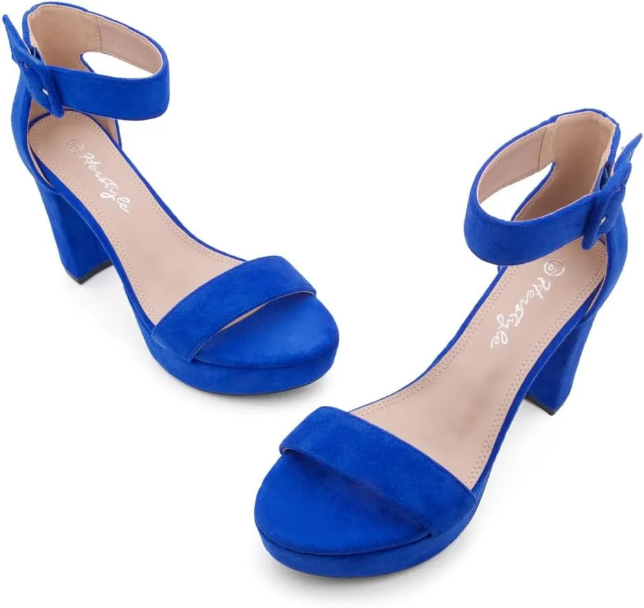 Herstyle Women's Platform Heels - 4 Inch Chunky Block Heeled Sandals with Ankle Strap, Open Toe Strappy Heels, Dress Pumps for Wedding, Prom & Party, Trendy 2025