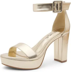 Herstyle Women's Platform Heels - 4 Inch Chunky Block Heeled Sandals with Ankle Strap, Open Toe Strappy Heels, Dress Pumps for Wedding, Prom & Party, Trendy 2025