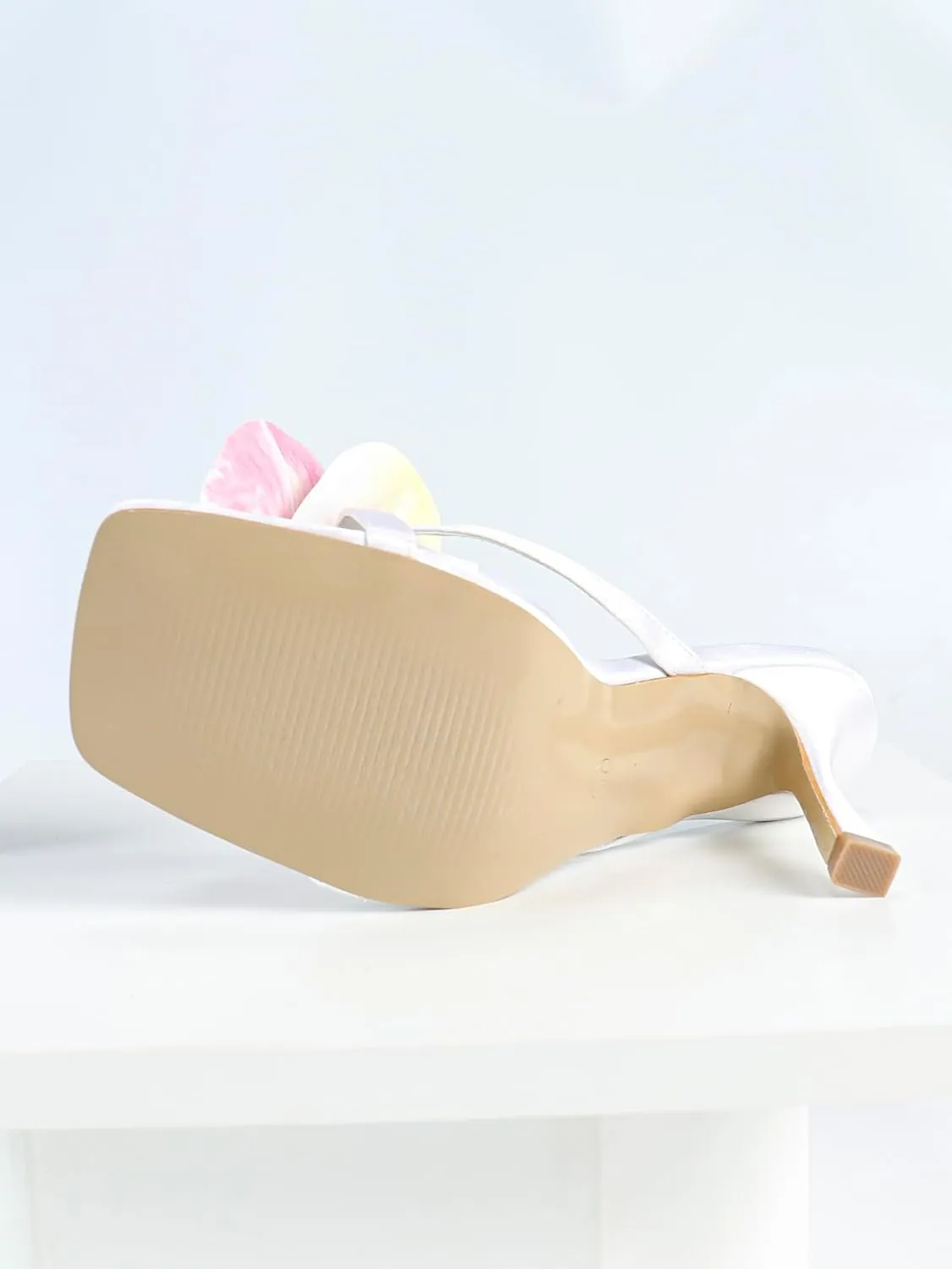 High Heel Sandals for Women – Strappy Spring Heels with Floral Toe Detail for Women, Elegant Party & Casual Shoes for Summer