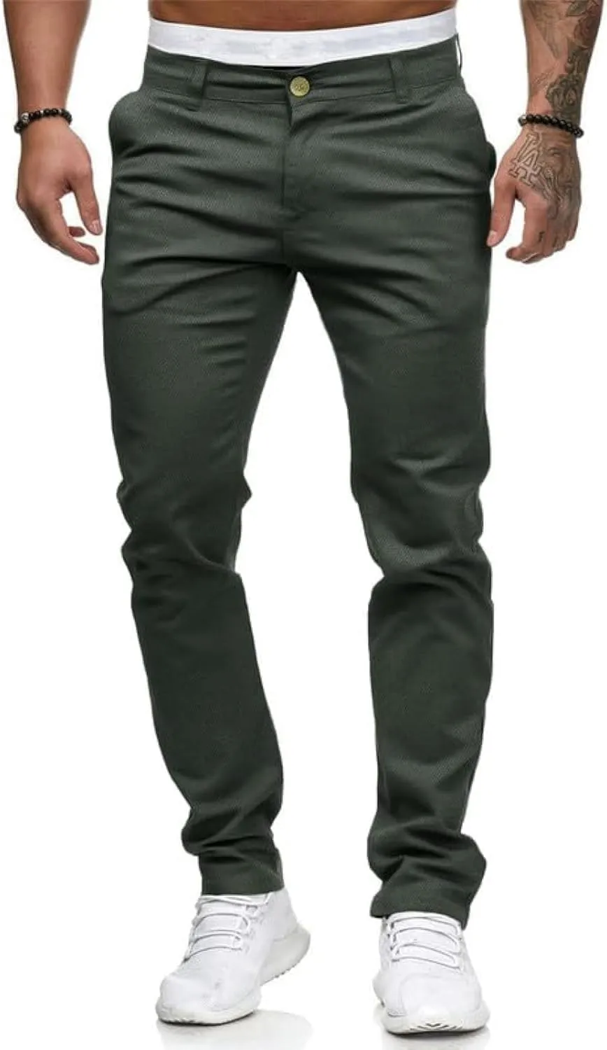 HUNGSON Men Skinny Slim Fit Casual Jeans Dyeing Stretch Straight Fashion Denim Pants