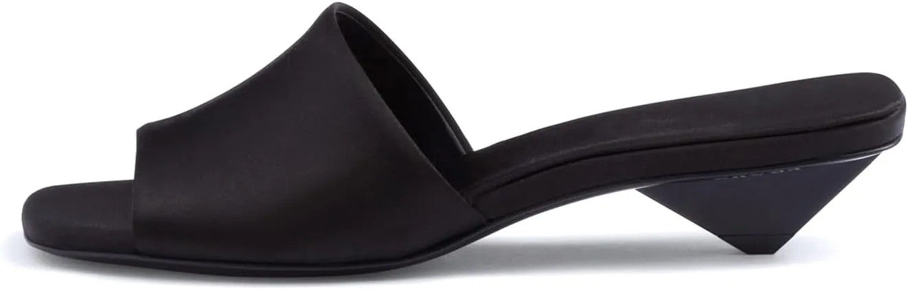 iadore Women Sexy Low Heel Sandals Ankle Straps Fashion Open Toe Satin Slip on Mules Summer Chic Strappy Dress Sandals Size 5-12 US