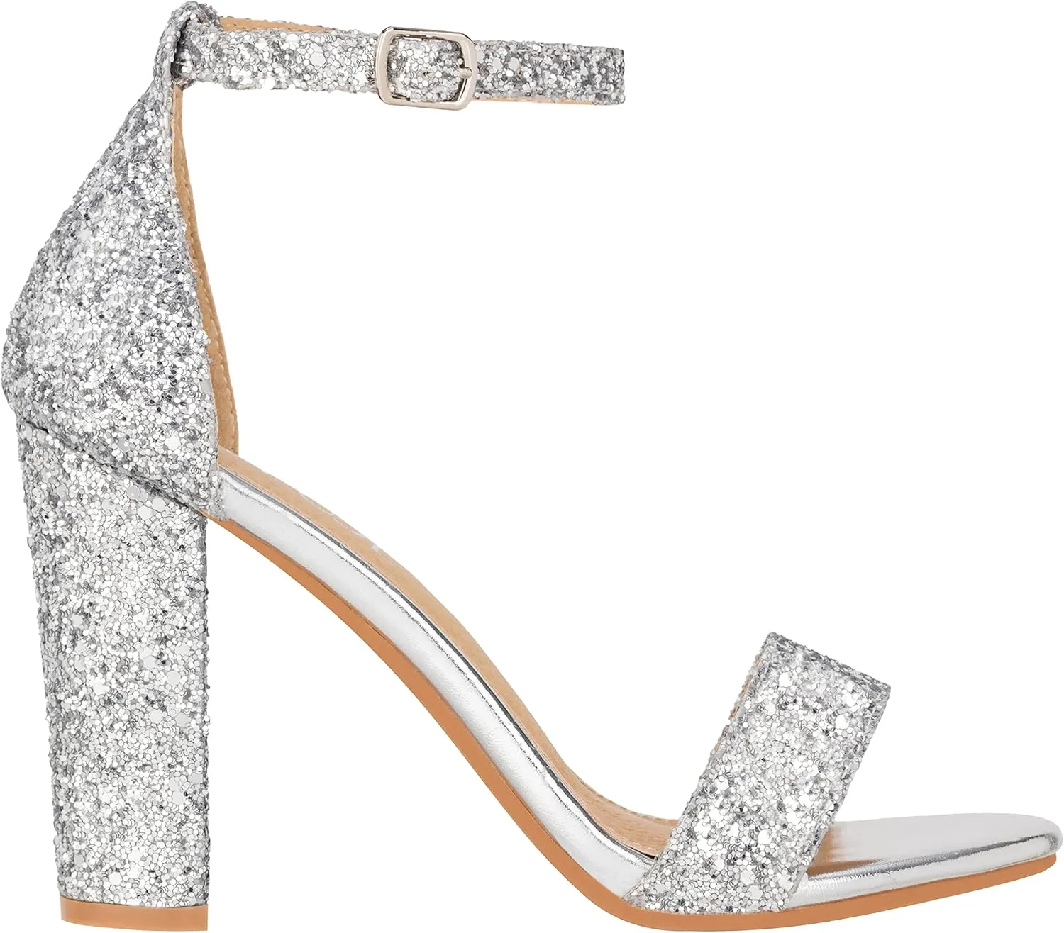 ILLUDE Women’s Open Toe Ankle Strap Chunky Block High Heel - Formal, Wedding, Party Classic Heeled Sandals - Ruby