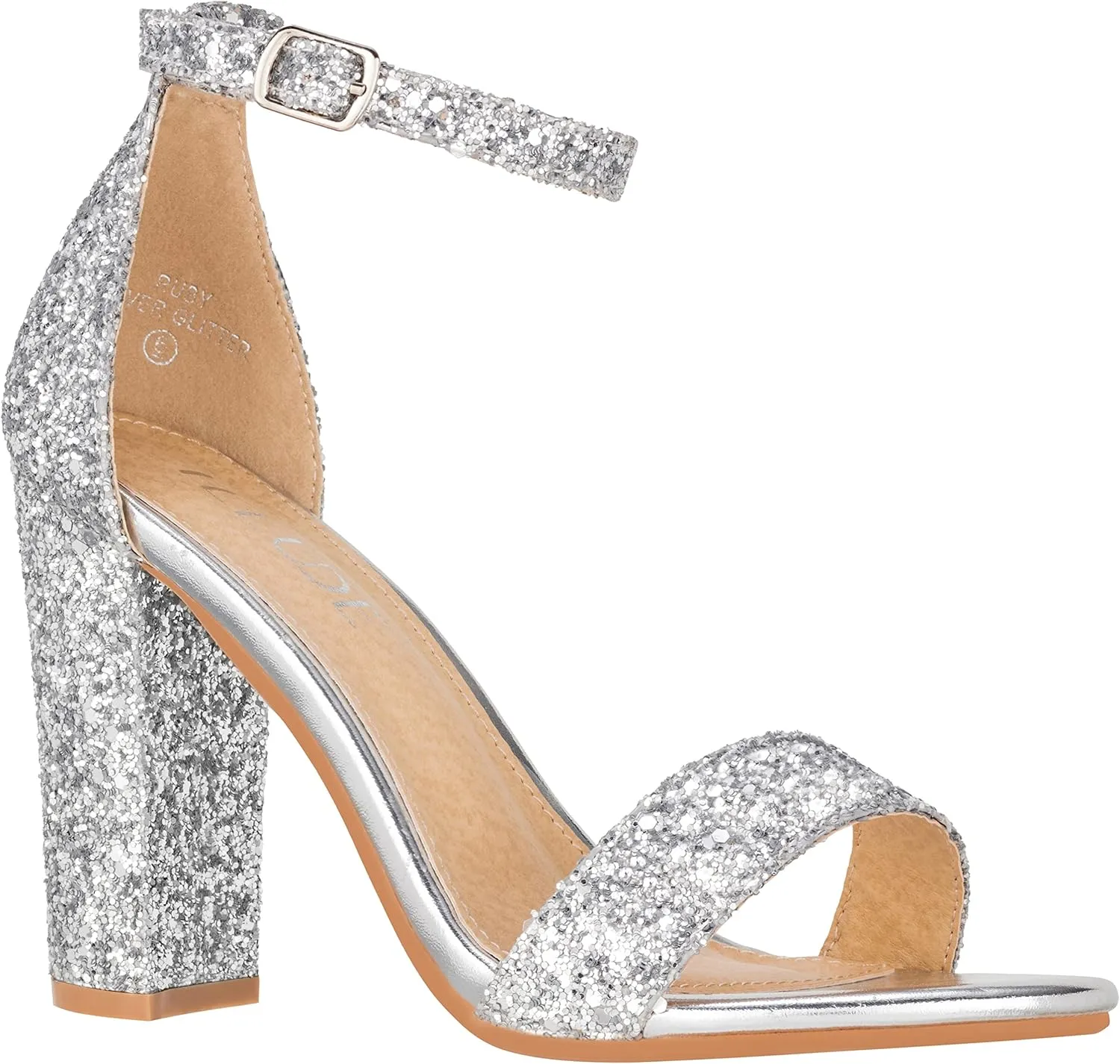 ILLUDE Women’s Open Toe Ankle Strap Chunky Block High Heel - Formal, Wedding, Party Classic Heeled Sandals - Ruby