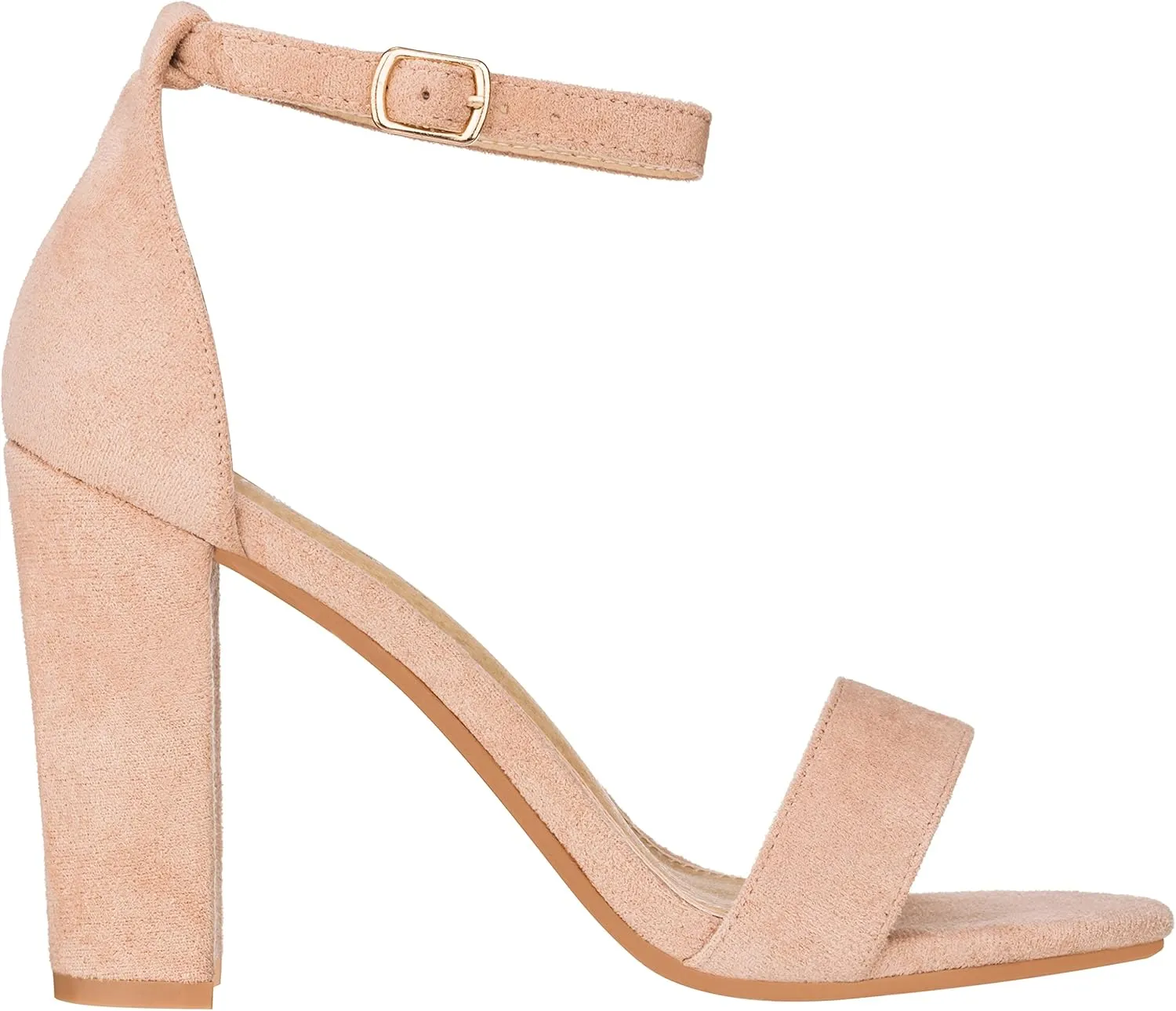 ILLUDE Women’s Open Toe Ankle Strap Chunky Block High Heel - Formal, Wedding, Party Classic Heeled Sandals - Ruby