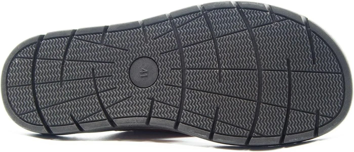 Jazamé Men's 69213 Leather Slip On Peasant Toe Loop Roman Flip Flop Dress Sandals