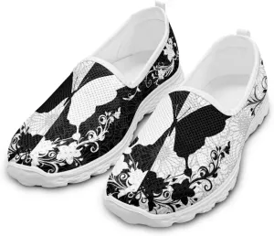 Jeiento Bohemian Flower Shoes for Women Animal Pattern Walking Shoes Mesh Breathable Tennis Casual Travel Footwear Workout Shoe