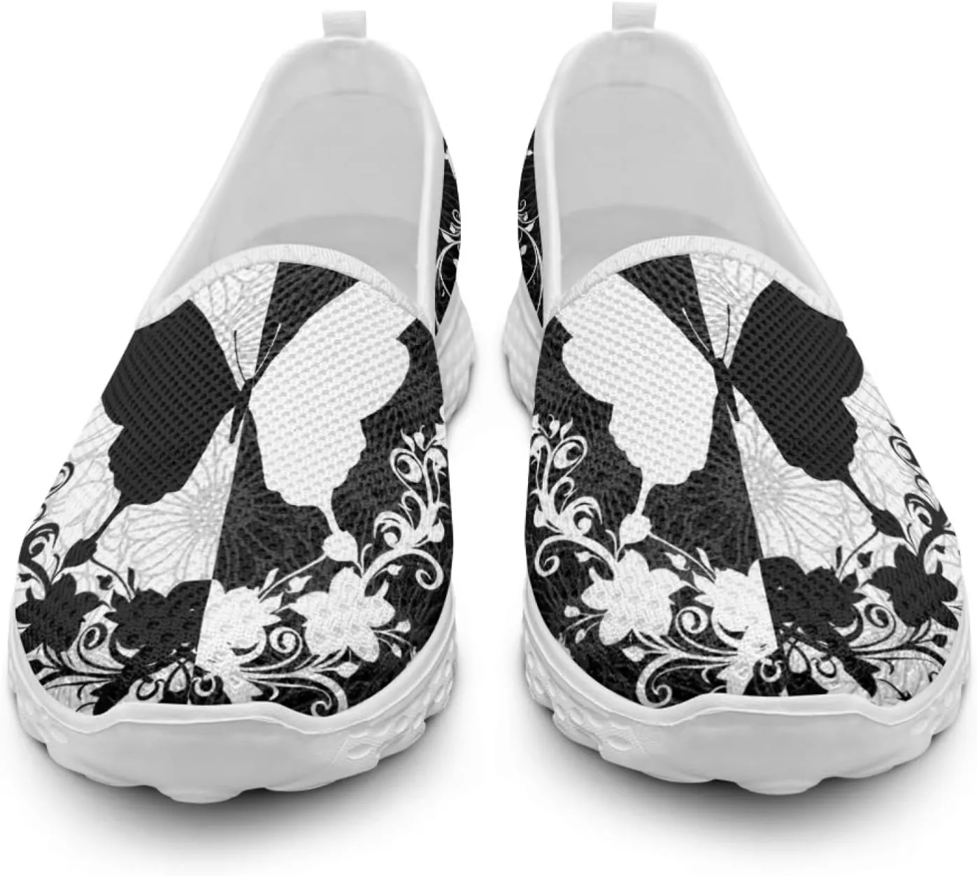 Jeiento Bohemian Flower Shoes for Women Animal Pattern Walking Shoes Mesh Breathable Tennis Casual Travel Footwear Workout Shoe