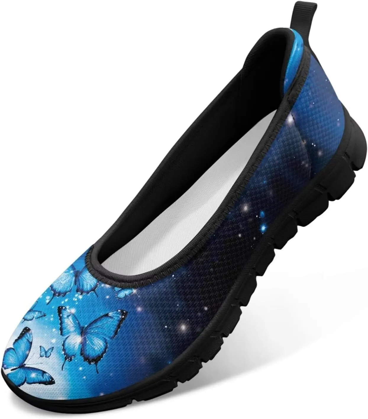Jeiento Butterfly Shoes for Women Casual Slip-On Loafers Mesh Breathable Road Running Shoes Adult Sneakers