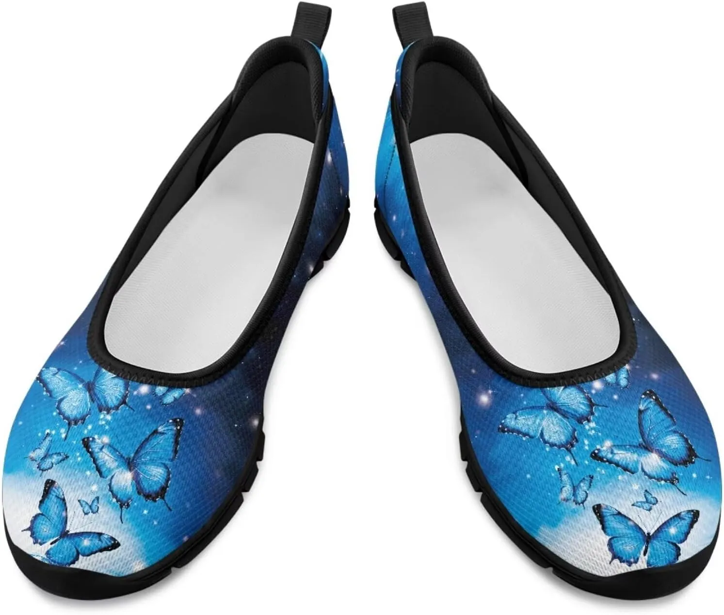 Jeiento Butterfly Shoes for Women Casual Slip-On Loafers Mesh Breathable Road Running Shoes Adult Sneakers