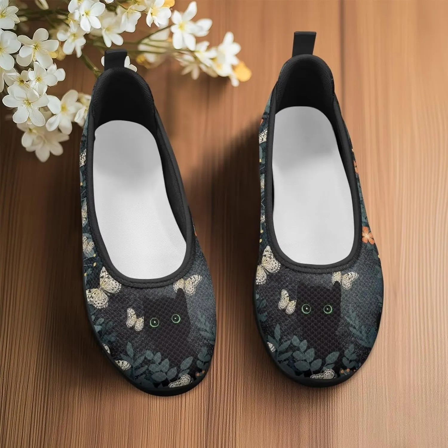 Jeiento Women's Slip On Loafers Mesh Tennis Shoes Dog Theme Footwear Comfortable Lightweight Fashion Sneakers Running Shoes