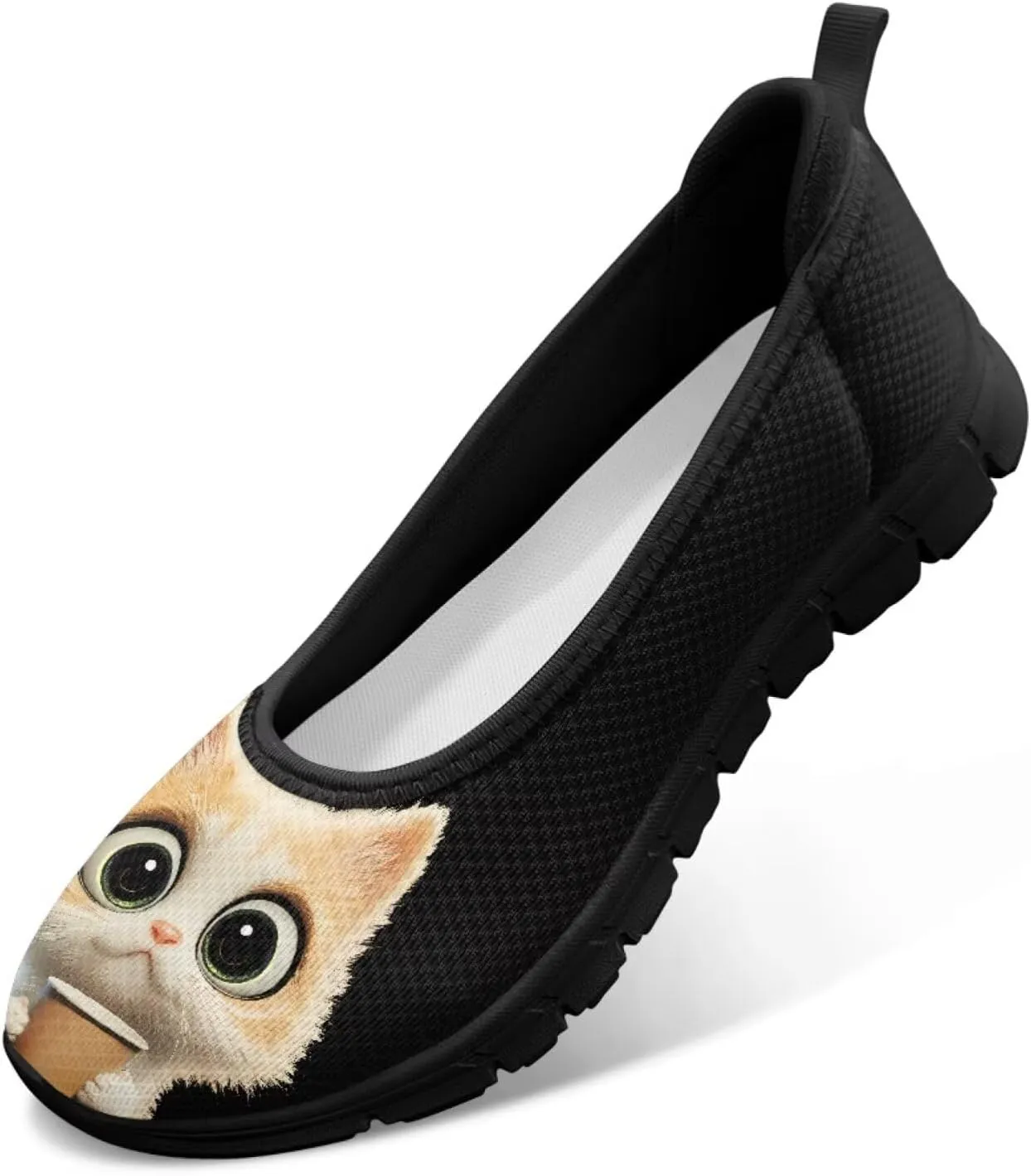 Jeiento Women's Slip On Loafers Mesh Tennis Shoes Dog Theme Footwear Comfortable Lightweight Fashion Sneakers Running Shoes