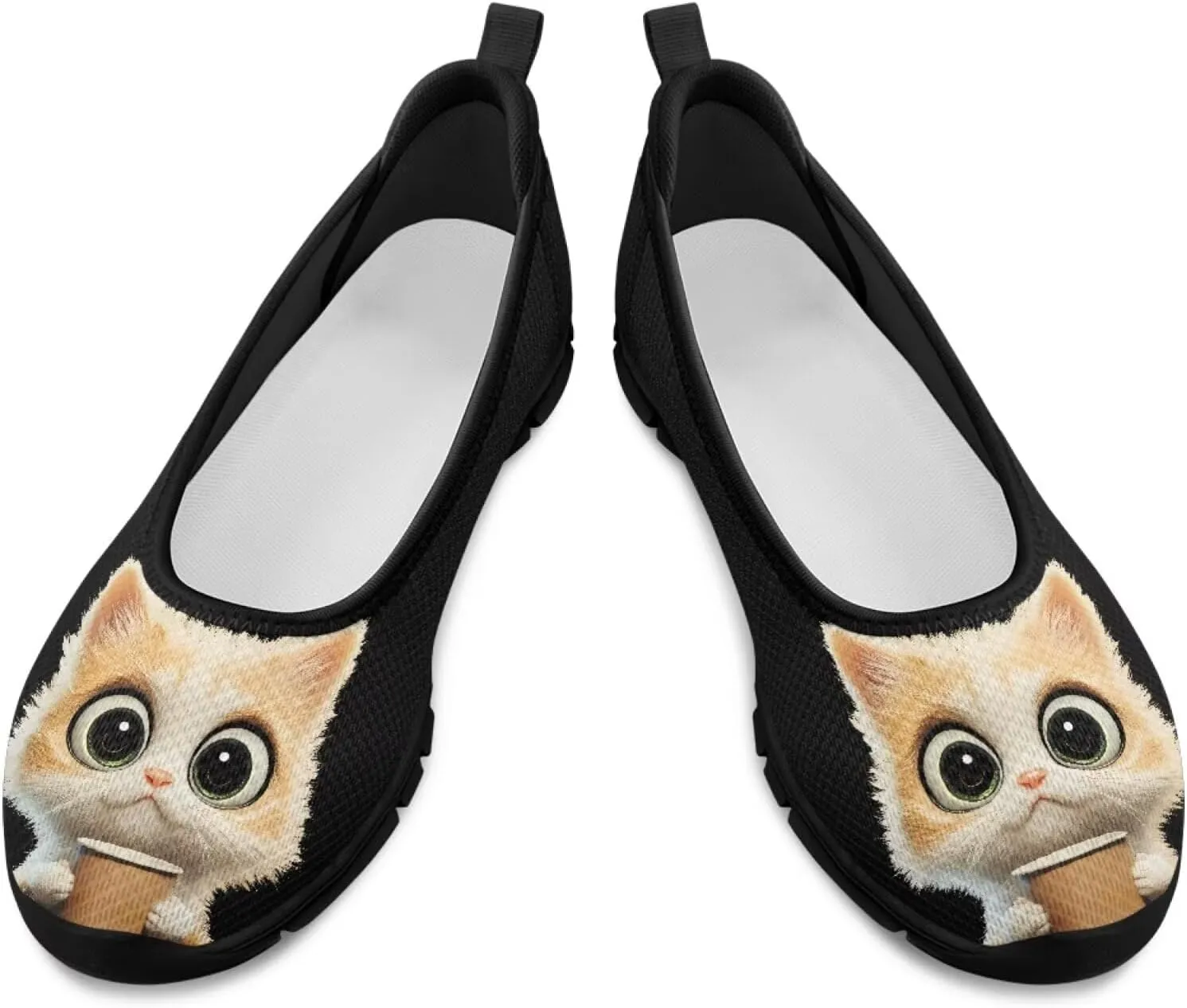 Jeiento Women's Slip On Loafers Mesh Tennis Shoes Dog Theme Footwear Comfortable Lightweight Fashion Sneakers Running Shoes