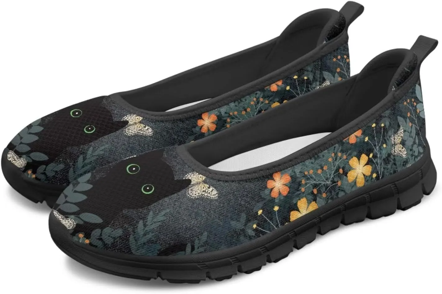 Jeiento Women's Slip On Loafers Mesh Tennis Shoes Dog Theme Footwear Comfortable Lightweight Fashion Sneakers Running Shoes