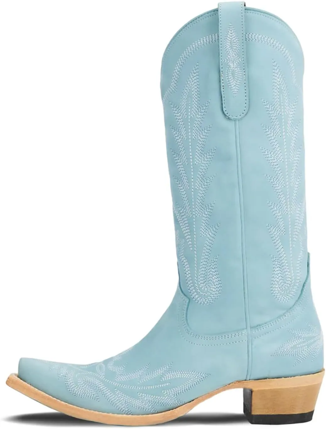JORISTIMO Women's Cowboy with Embroidered Stitch,Knee High Boots, Classic Snip Toe Traditional Western Knee Bootie