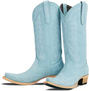 JORISTIMO Women's Cowboy with Embroidered Stitch,Knee High Boots, Classic Snip Toe Traditional Western Knee Bootie