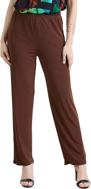 Jostar Women's Elastic Waist Pants – Plus Size Pull On Stretch Basic Soft Casual Trouser