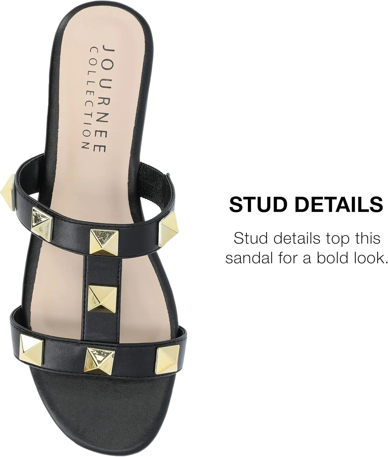 Journee Collection Womens KENDALL Faux Leather Almond toe Flatform Sandals