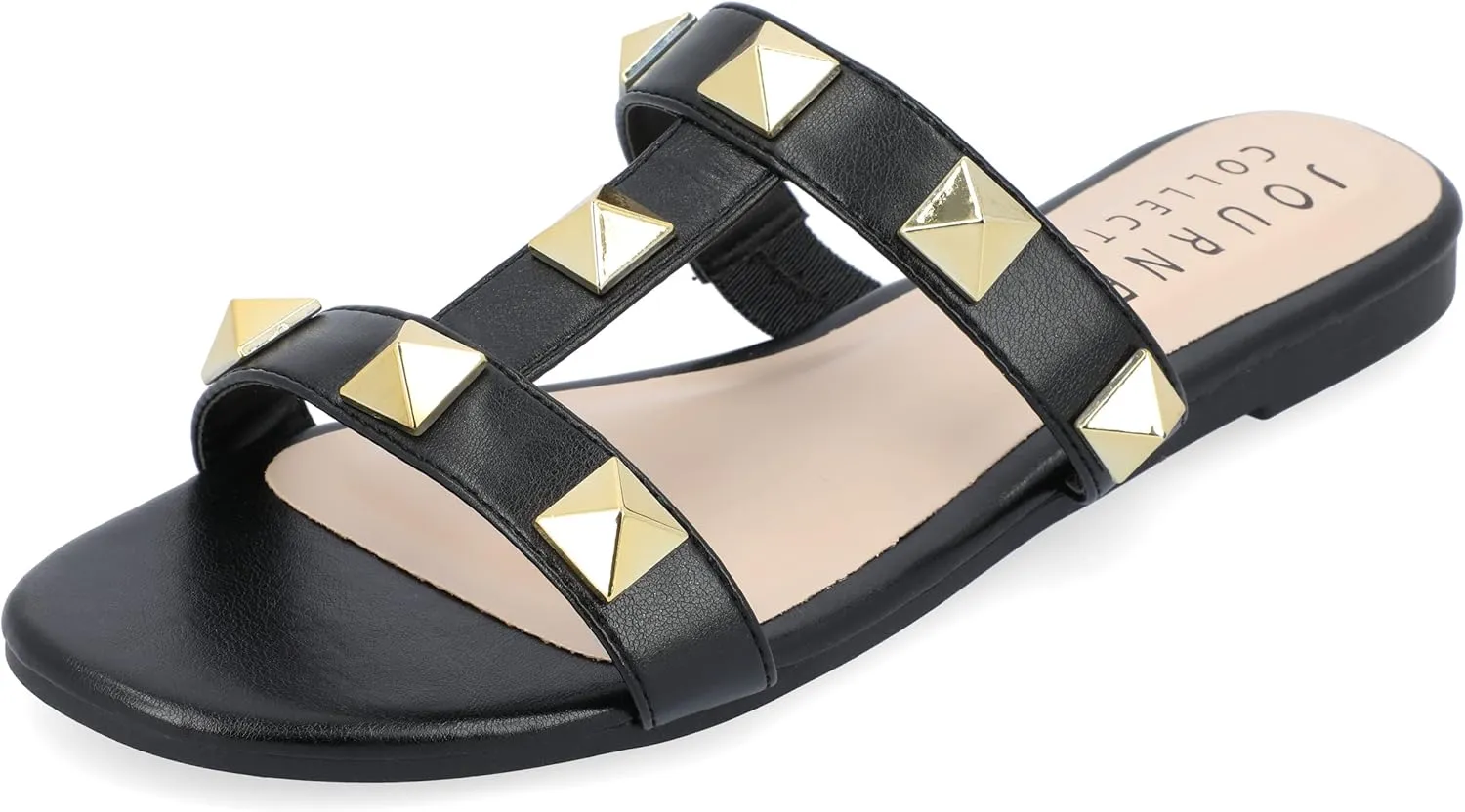 Journee Collection Womens KENDALL Faux Leather Almond toe Flatform Sandals