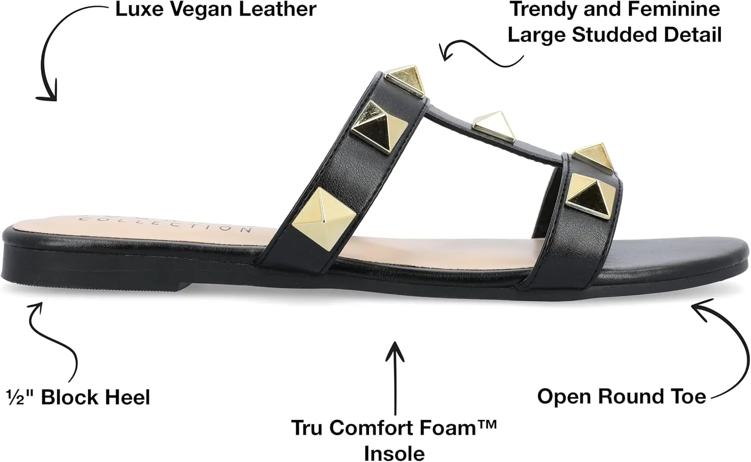 Journee Collection Womens KENDALL Faux Leather Almond toe Flatform Sandals