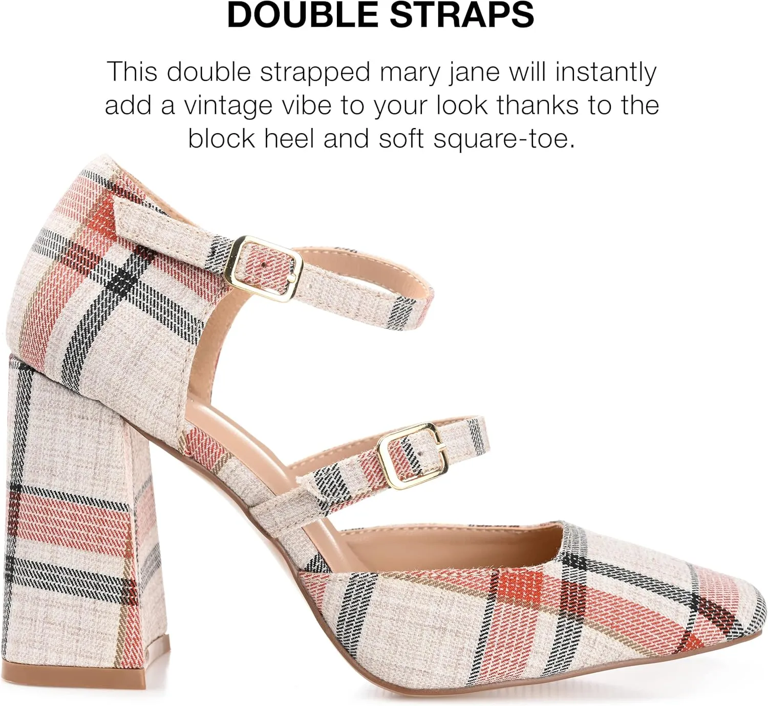 Journee Womens Isadorah Mary Jane Mid Block Heel Square Toe Pumps