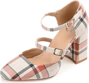 Journee Womens Isadorah Mary Jane Mid Block Heel Square Toe Pumps