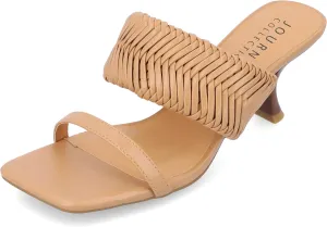 Journee Womens Monyka Tru Comfort Foam Woven Slip On Sandals